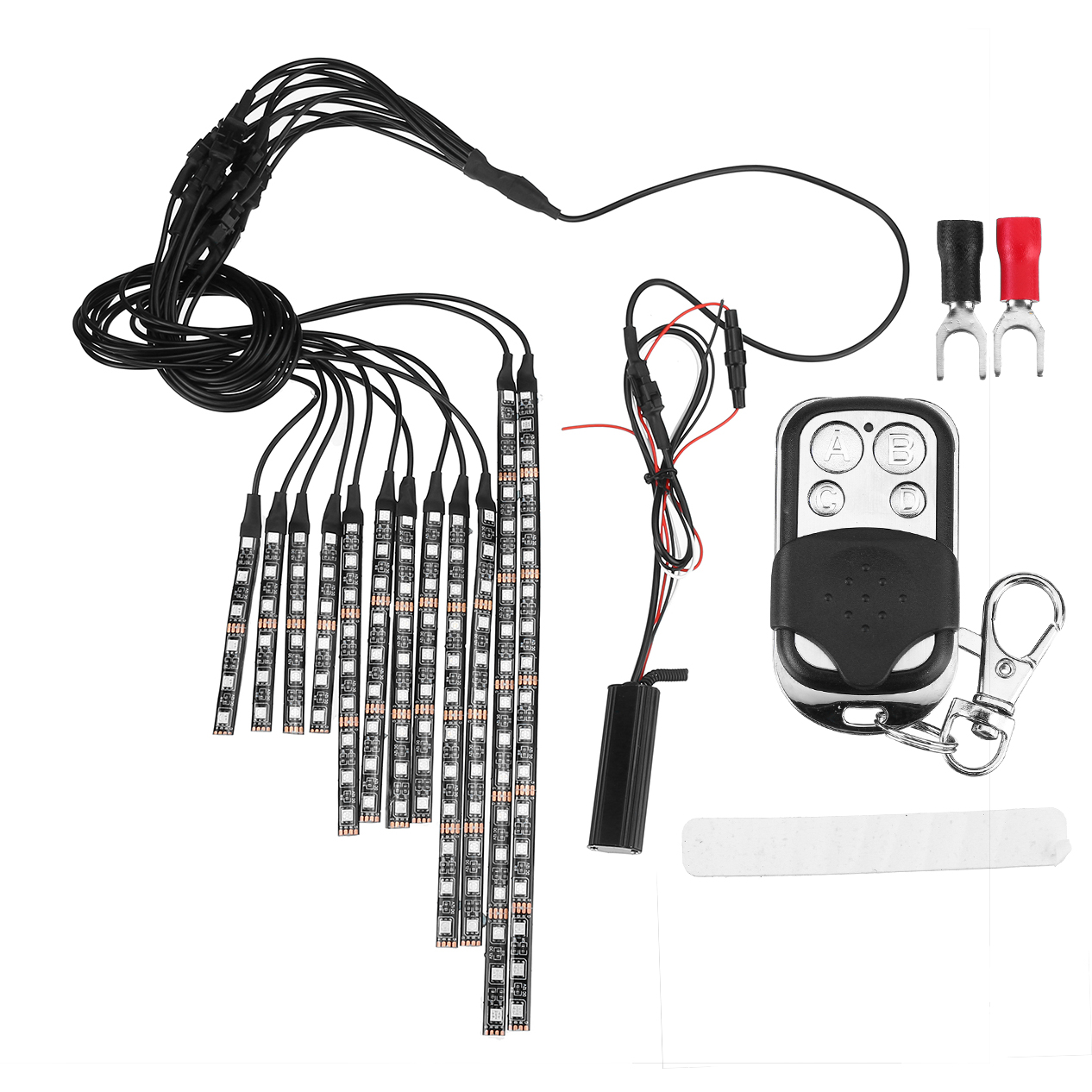 12pcs-5050SMD-LED-Neon-Strip-Lamp-RGB-24-colors-Remote-Control-Under-Glow-Lights-Decorative-Light-St-1727297