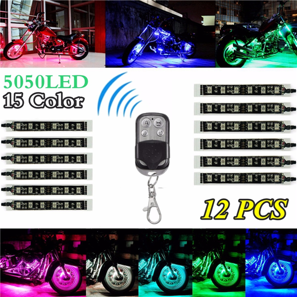 12x-LED-Remote-Wireless-Neon-Light-Strips-Kit-For-Car-Truck-Lorry-Boat-Motor-Bike-1098276