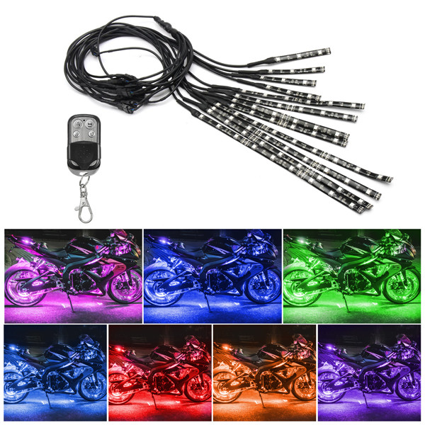 12x-Motorcycle-5050LED-Wireless-Remote-Multi-Color-Neon-Glow-Flashing-Lights-Strips-Kit-1270361