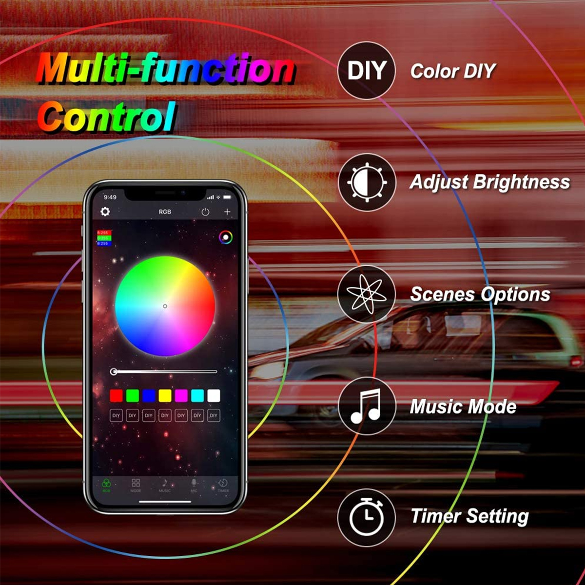 16PCS-RGB-bluetooth-Car-Motorcycle-LED-Light-Accent-Glow-Neon-Strip-APP-Control-Kits-1794069