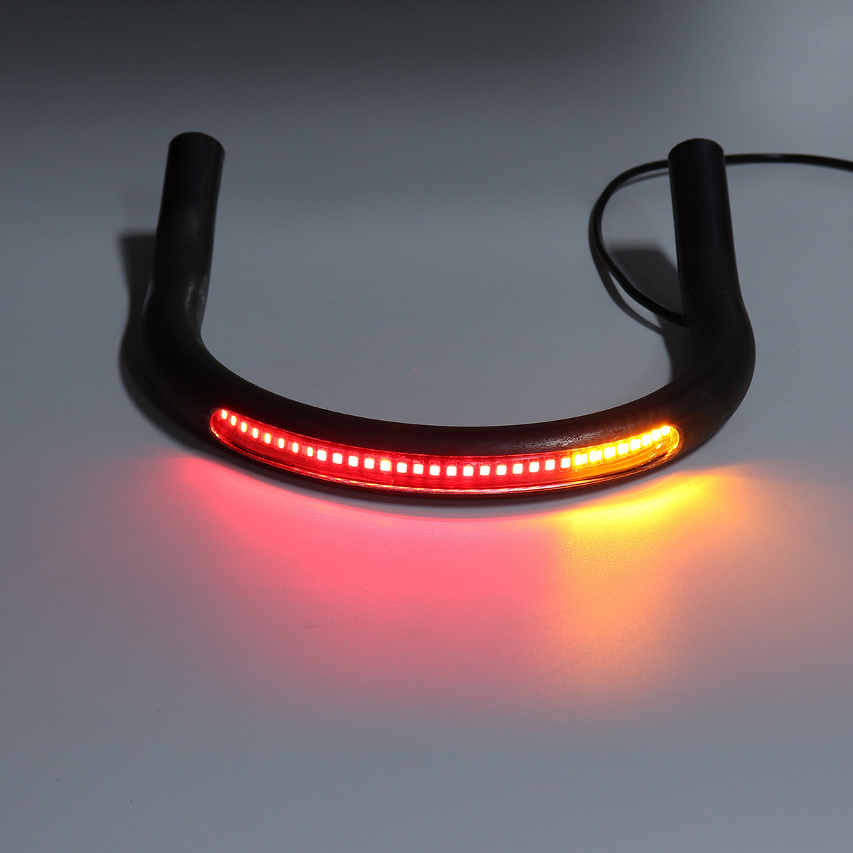 215mm-Upswept-FlatBlack-Cafe-Racer-Seat-Frame-Hoop-Brat-Loop-LED-Brake-Turn-Singal-Lights-1449193