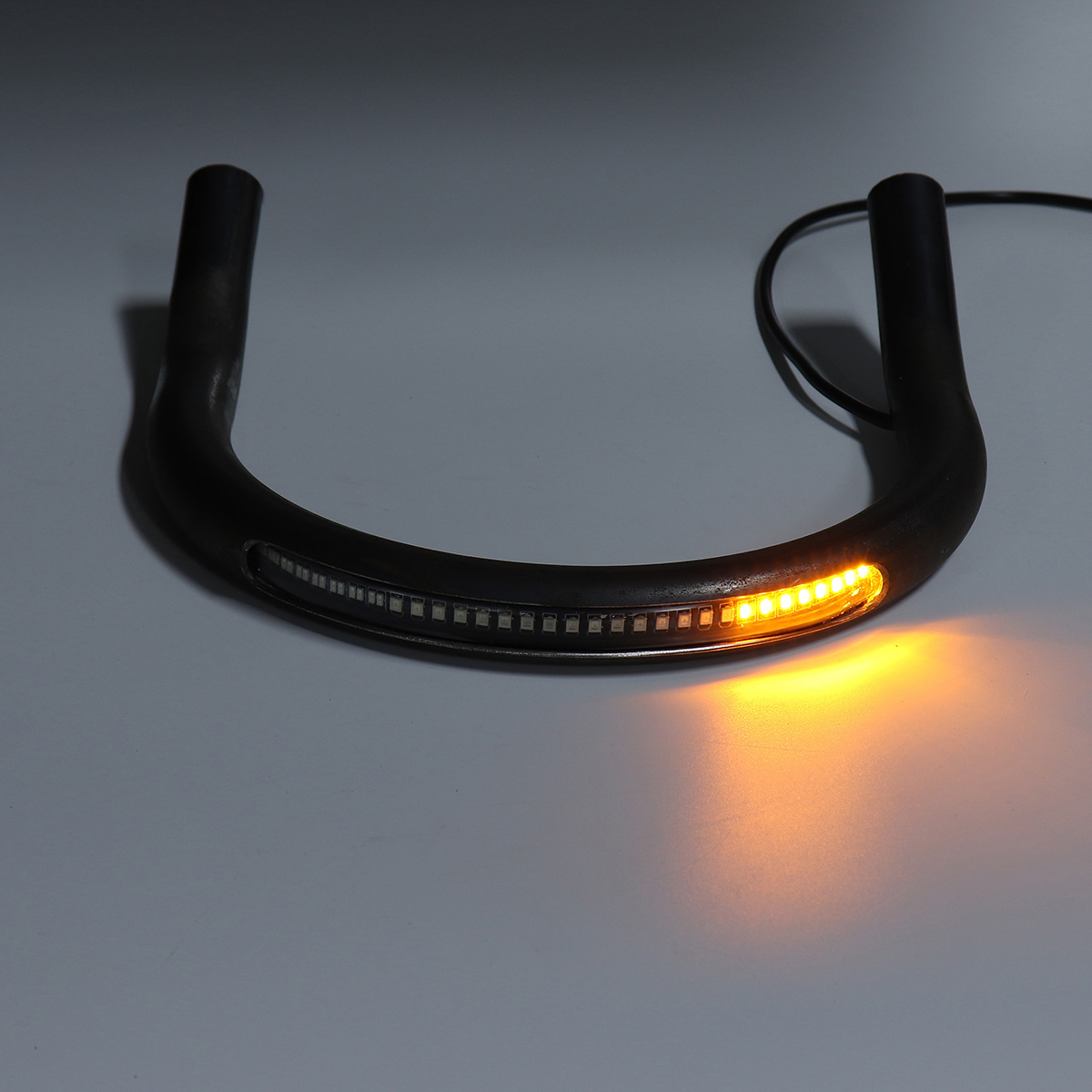 215mm-Upswept-FlatBlack-Cafe-Racer-Seat-Frame-Hoop-Brat-Loop-LED-Brake-Turn-Singal-Lights-1449193