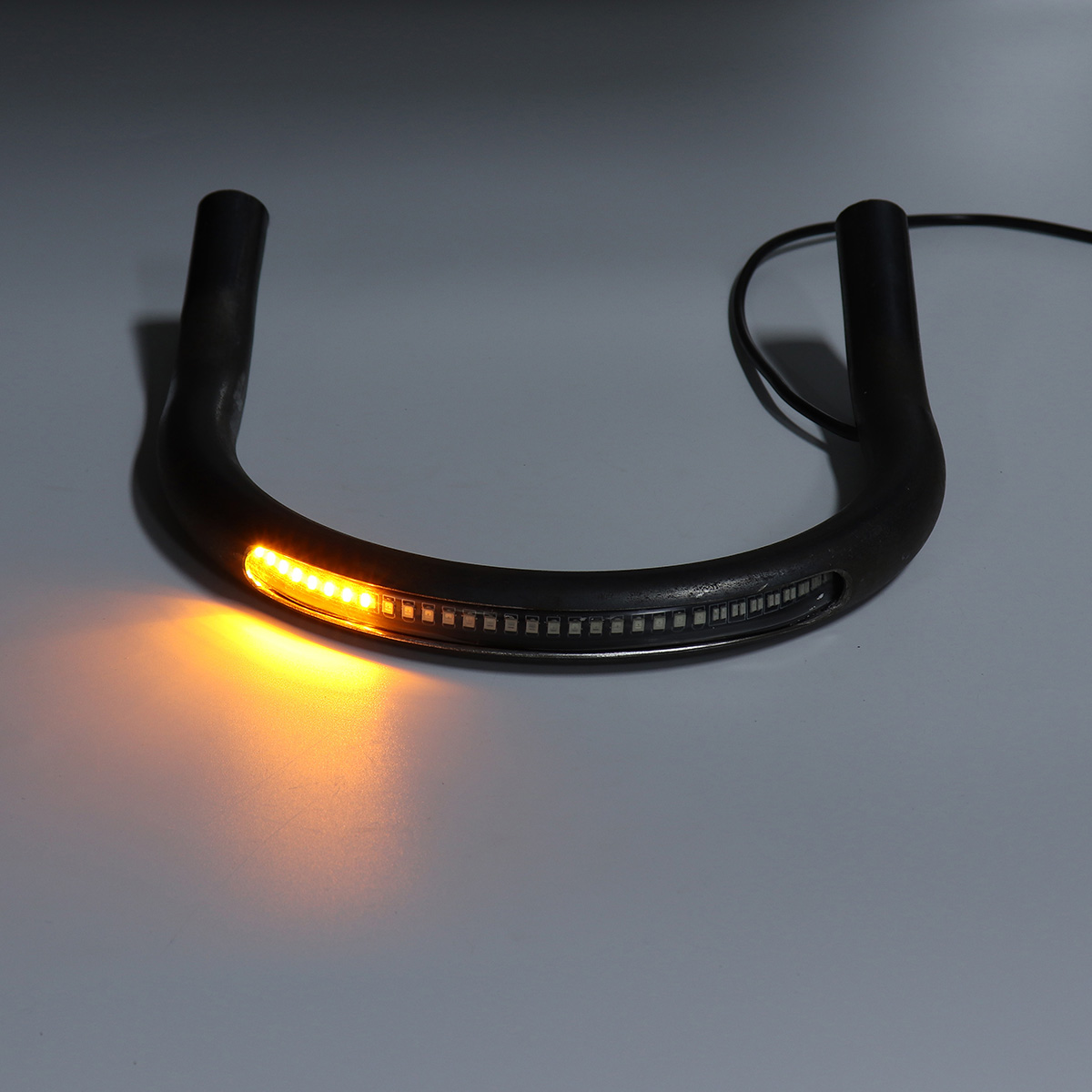 215mm-Upswept-FlatBlack-Cafe-Racer-Seat-Frame-Hoop-Brat-Loop-LED-Brake-Turn-Singal-Lights-1449193