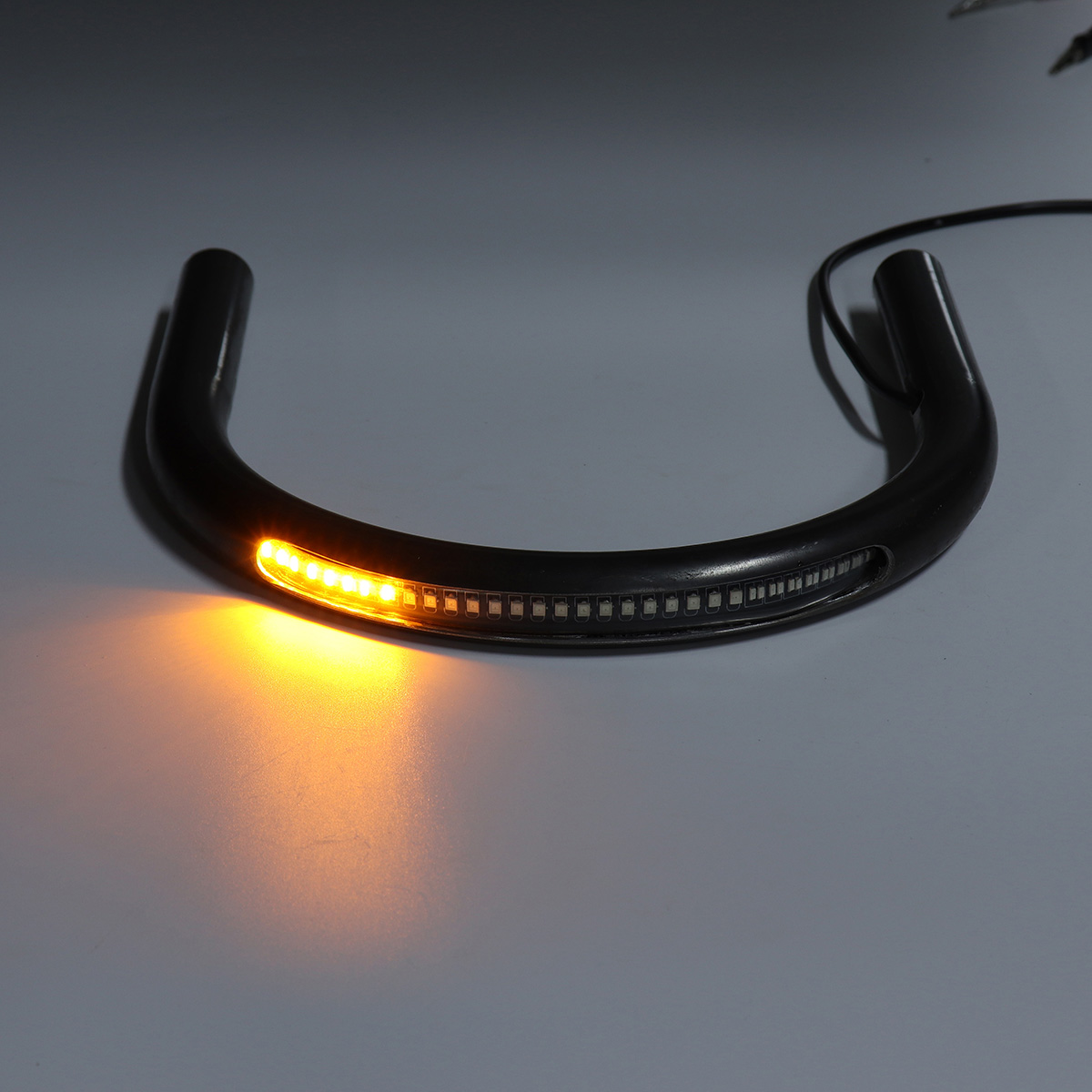22mm-Universal-Rear-Seat-Frame-Hoop-Loop-LED-Turn-Singal-Brake-Lights-End-Flat-1280661
