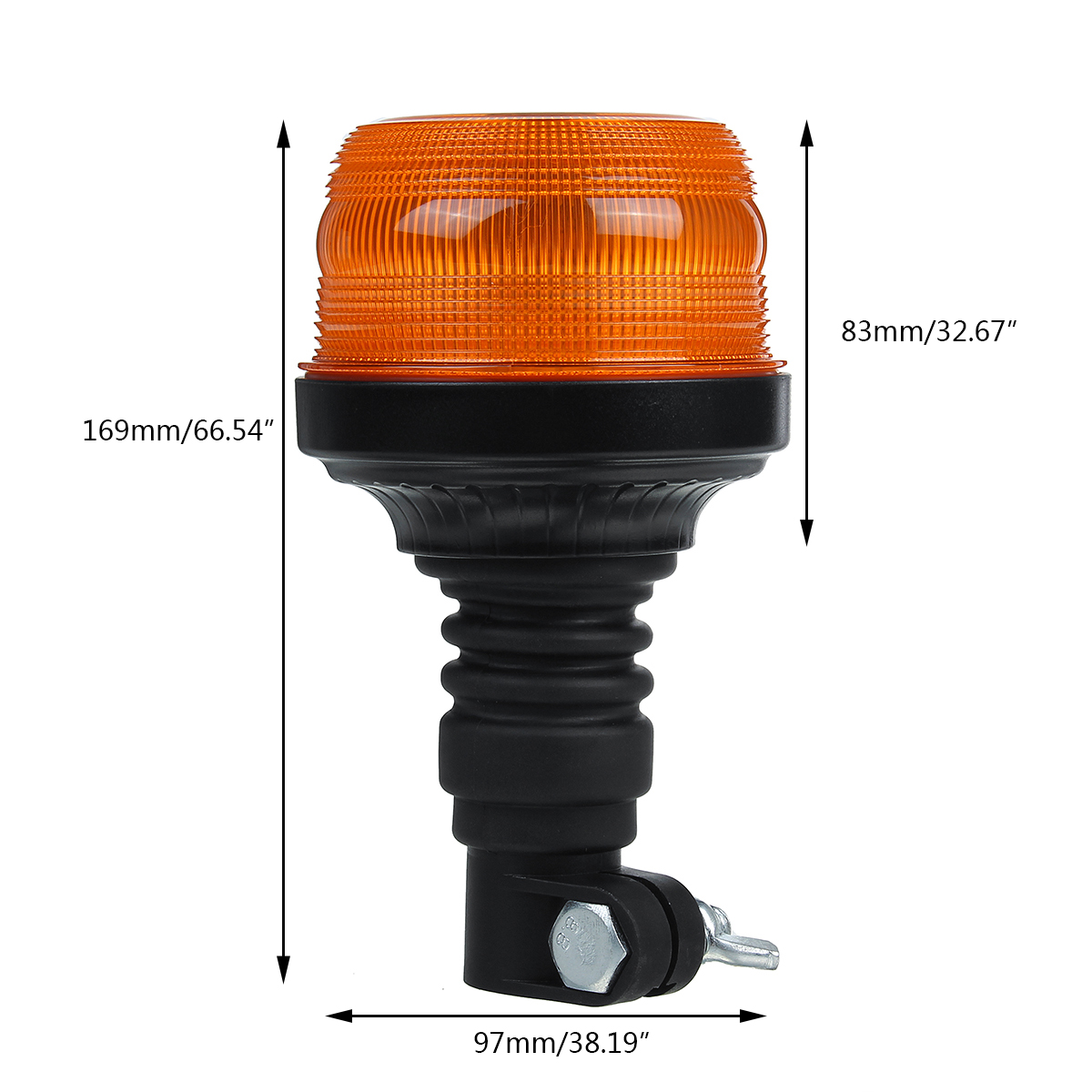 2412V-Vehicle-Roof-Amber-Flashing-Emergency-Strobe-Warning-Light-DIN-Pole-Mount-1812698