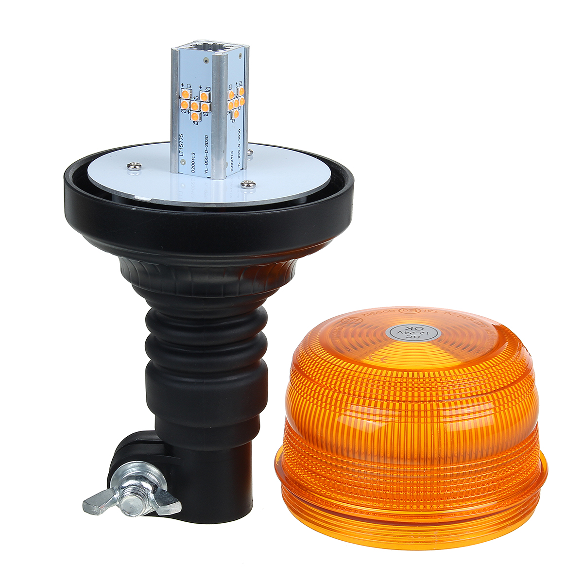 2412V-Vehicle-Roof-Amber-Flashing-Emergency-Strobe-Warning-Light-DIN-Pole-Mount-1812698