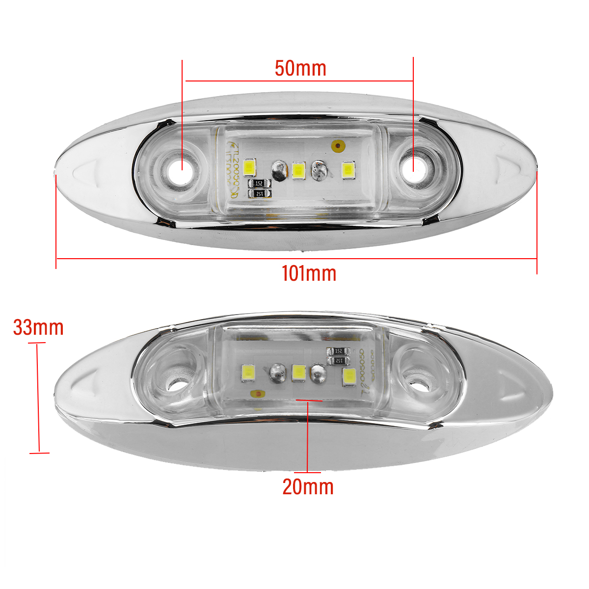 2Pcs-White-3LED-24V-Side-Marker-Indicator-Light-Clearance-Lamp-Truck-Trailer-Lorry-Van-1715210