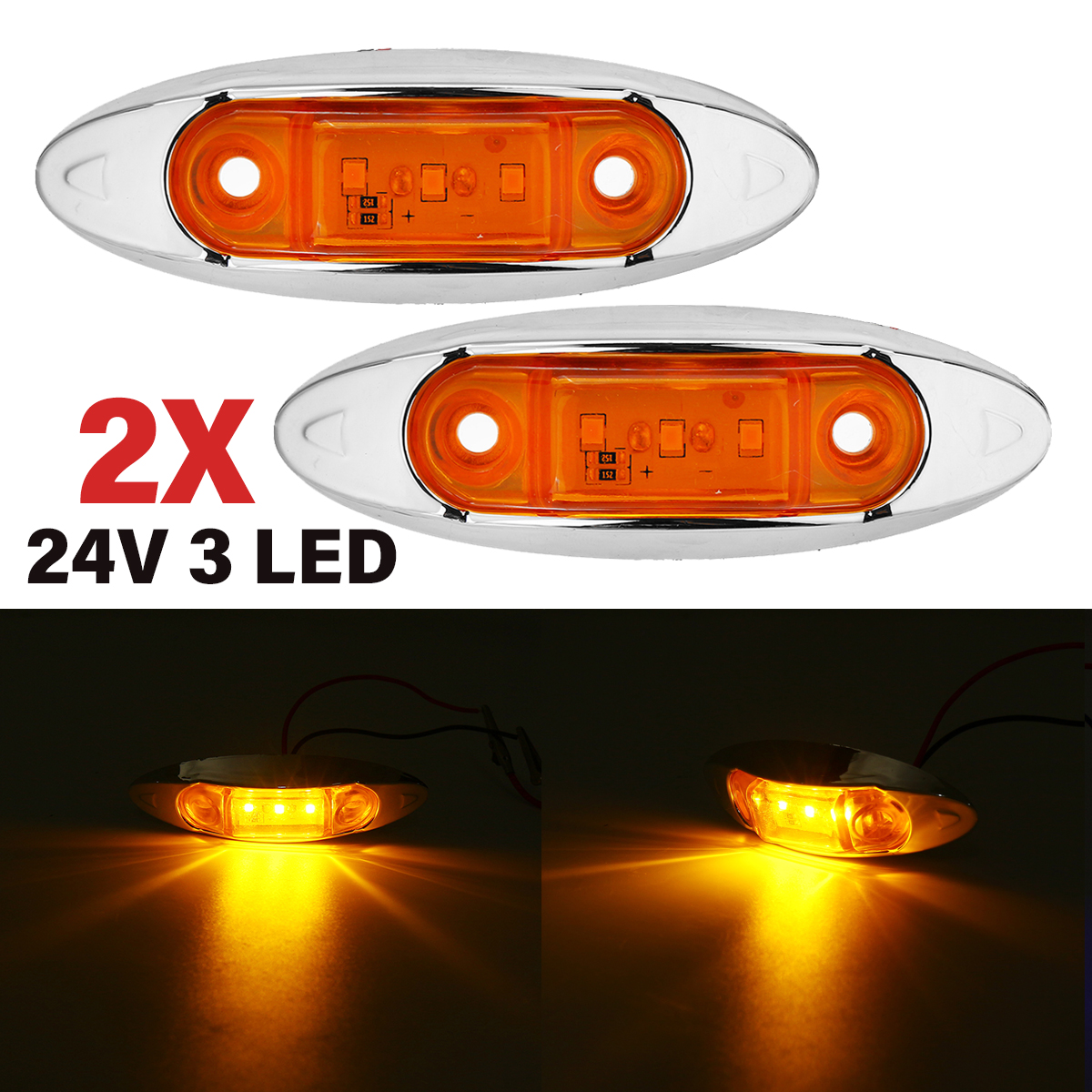 2Pcs-Yellow-3LED-24V-Side-Marker-Indicator-Light-Clearance-Lamp-Truck-Trailer-Lorry-Van-1715295