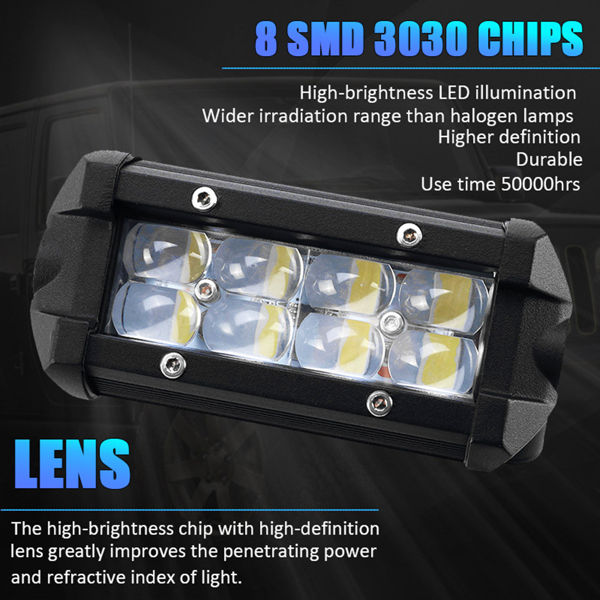 4-Inch-6000K-LED-Work-Light-Bar-2-Row-Spot--Flood-Lamps-Car-Offroad-SUV-Truck-1735227