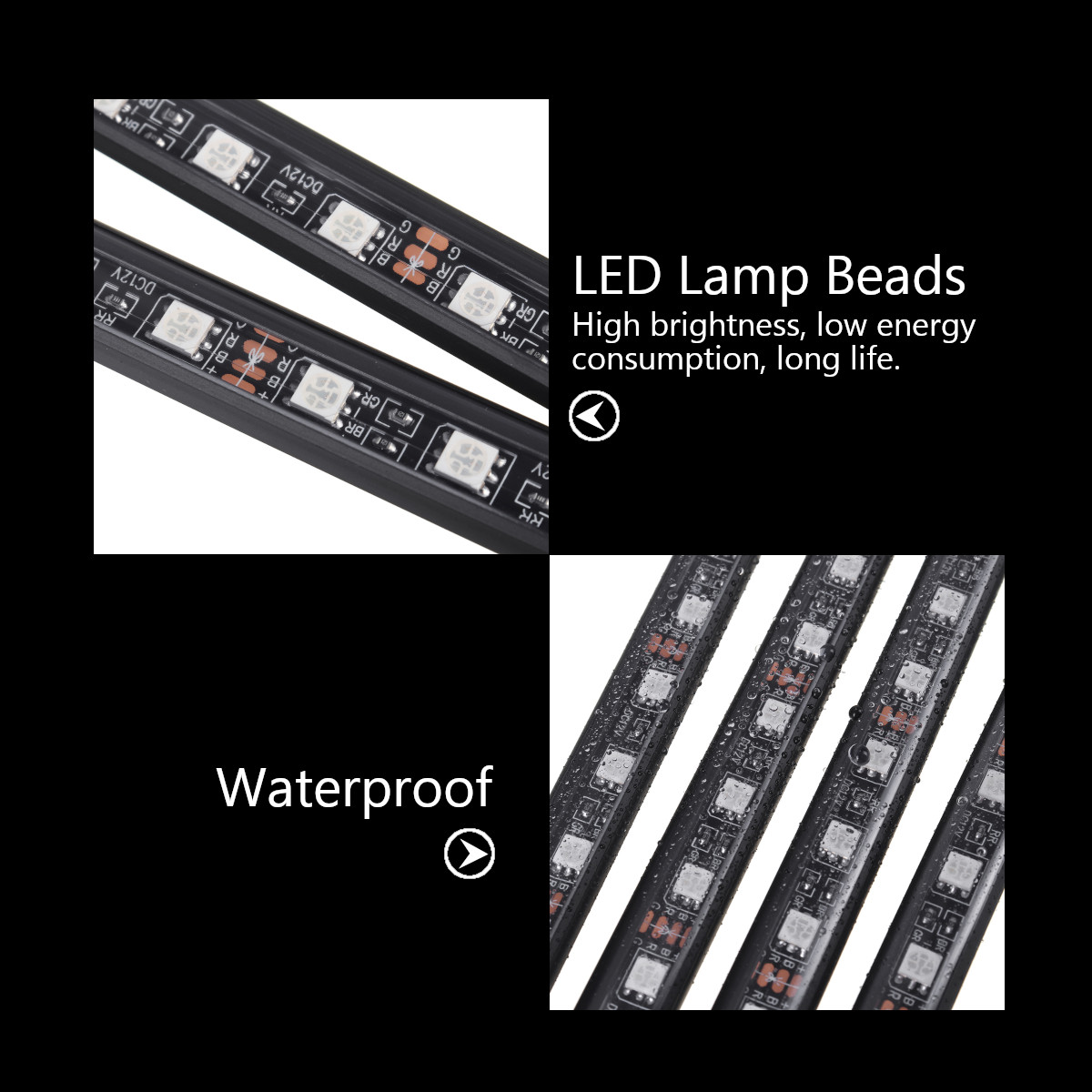 4PCS-12-LED-Strip-Light-RGB-Voice--APP-Control-Fairy-Lights-Lamp-Party-Waterproof-1751750