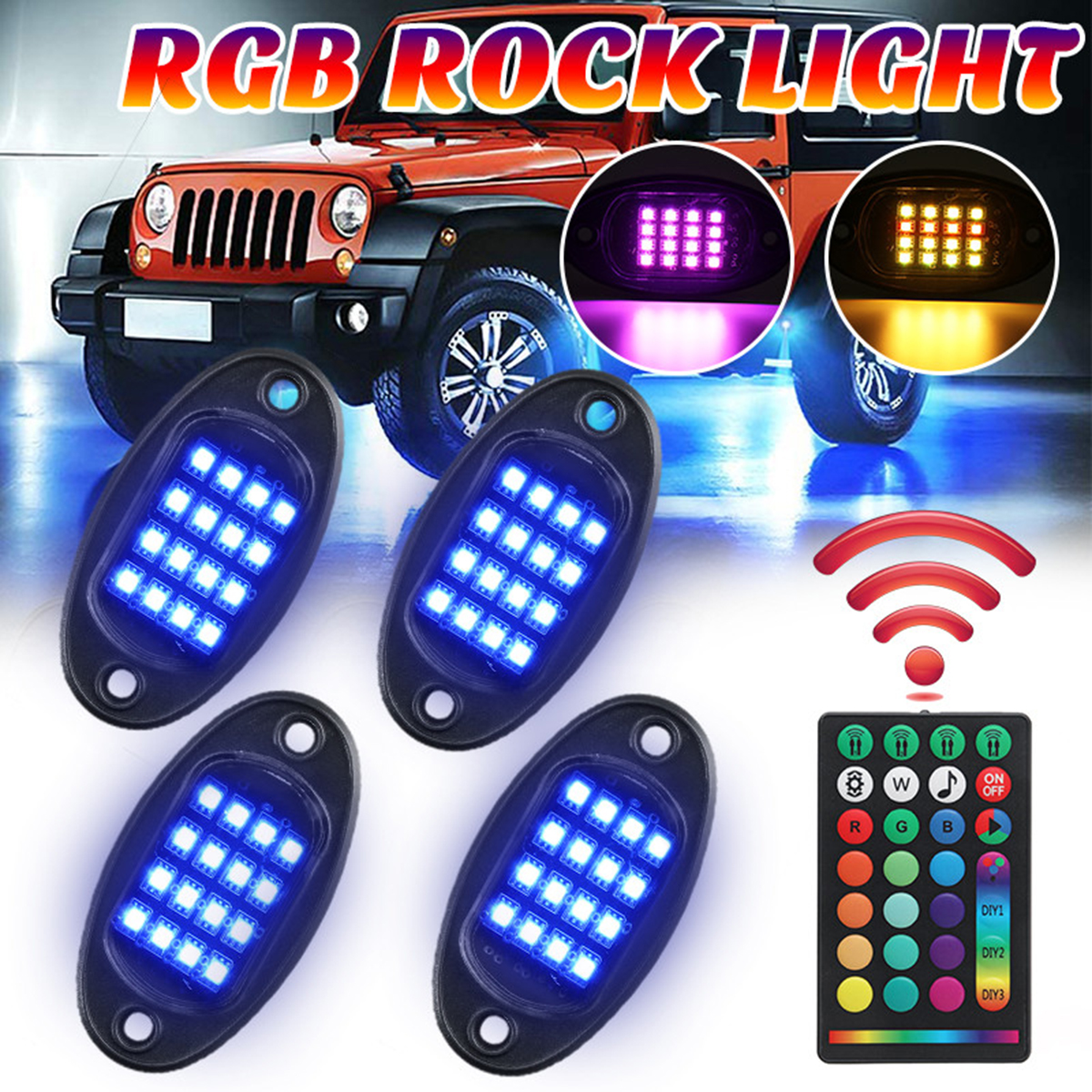 4PCS-12V-RGB-LED-Mini-Rock-Light-Under-Body-Lamp-Turn-Signal-Break-Voice-RF-Remote-Control-For-Car-M-1733556