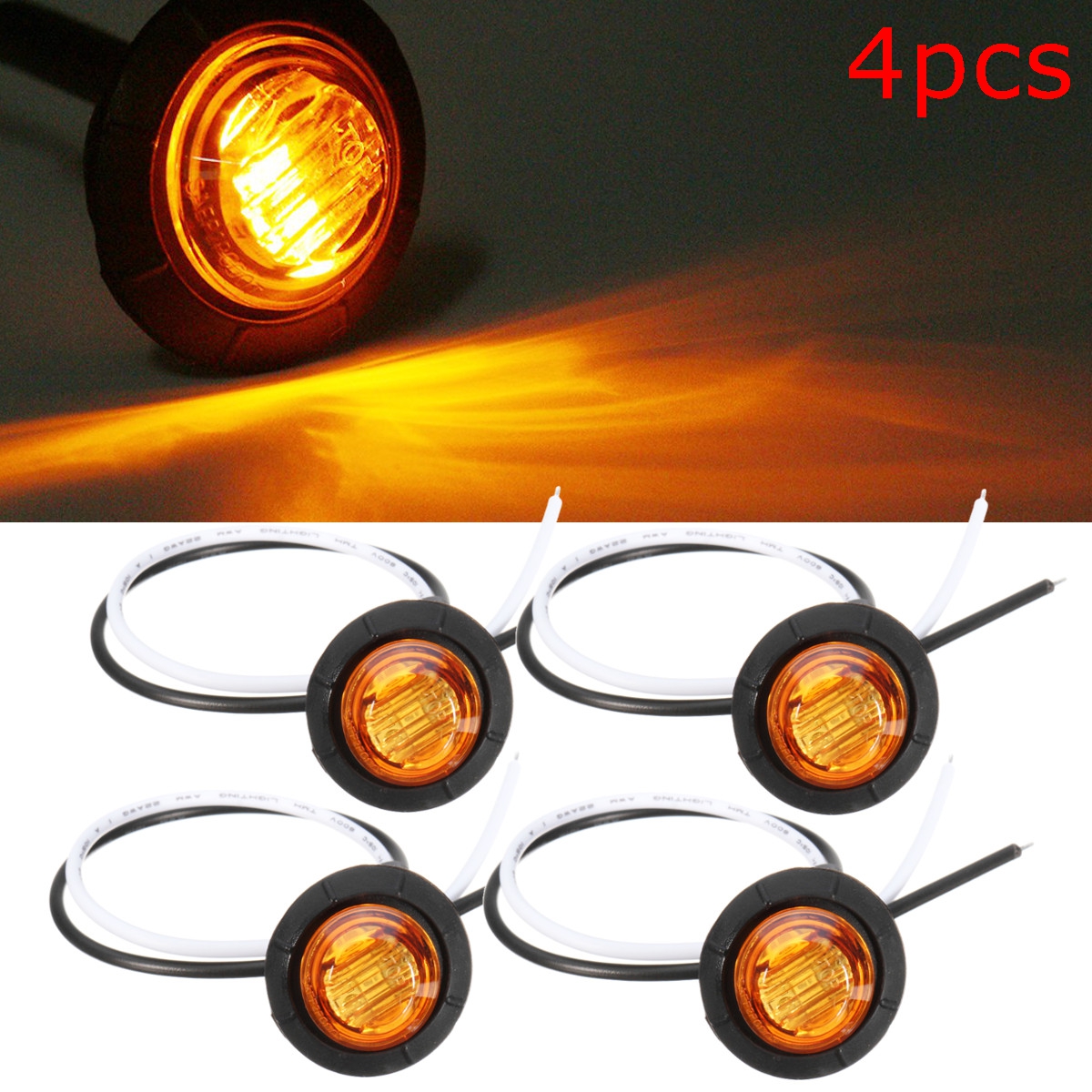 4pcs-12V24V-Amber-Mini-Round-LED-Button-Side-Marker-Lights-Lamps-Truck-Trailer-1441792