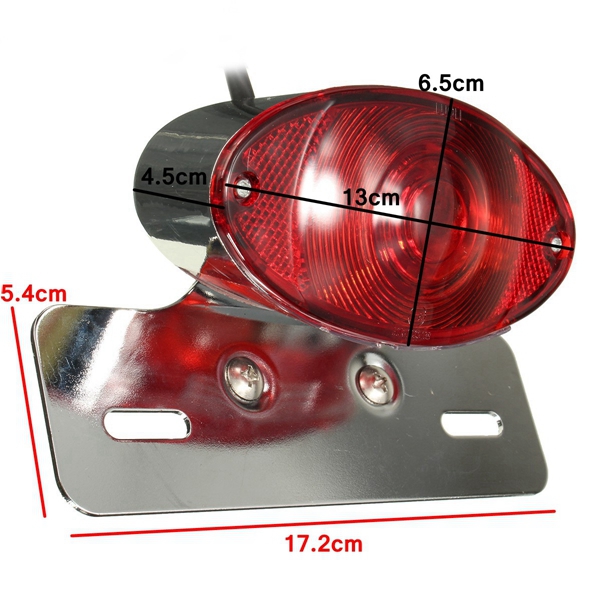 5W-Motorcycle-Rear-Cat-Eye-Brake-Tail-Light-Red-Lens-With-Chrome-Number-Plate-Bracket-1016233