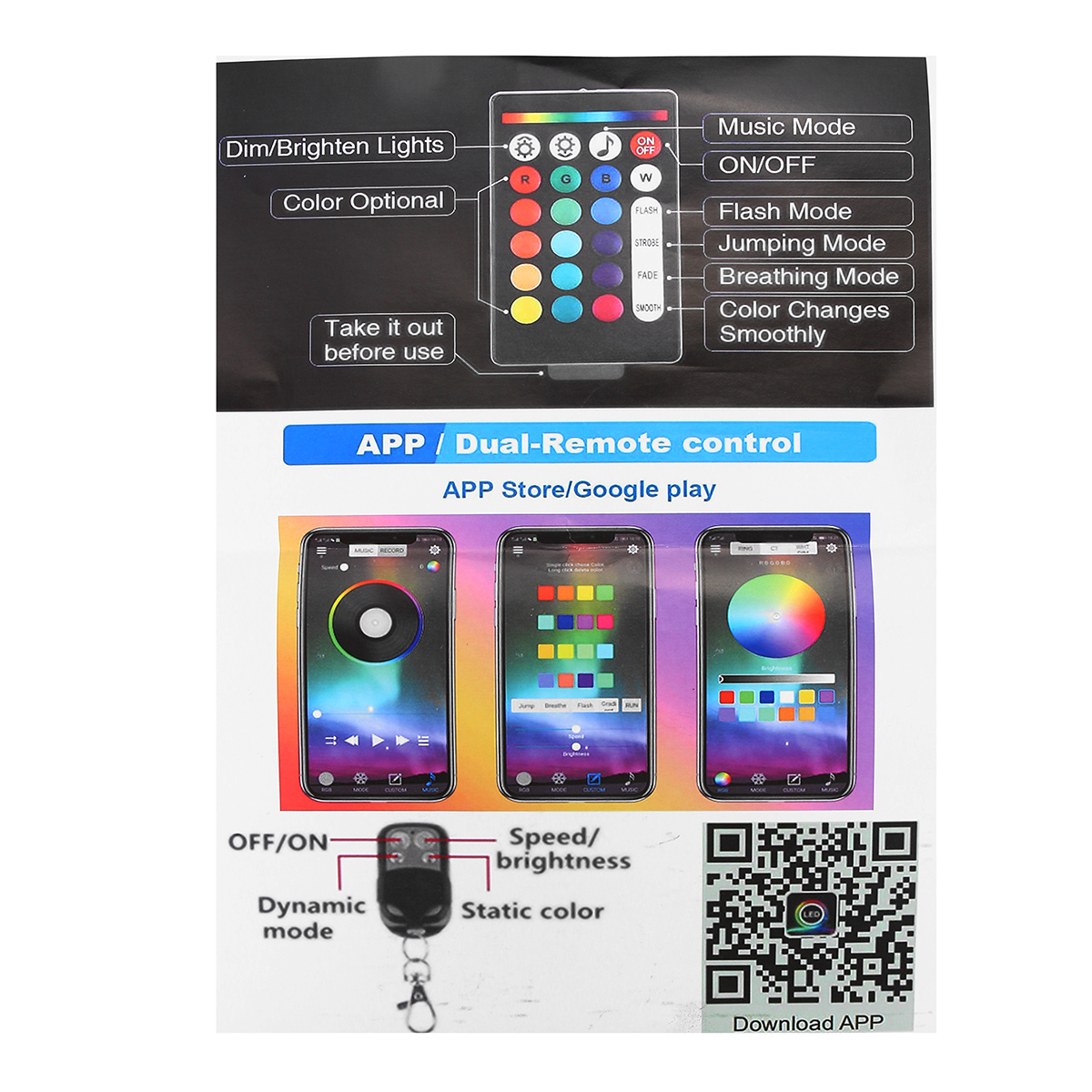 6-in-1-RGB-LED-Rock-Light-Fender-Underbody-Atmosphere-Lamp-Remote-bluetooth-APP-1812663