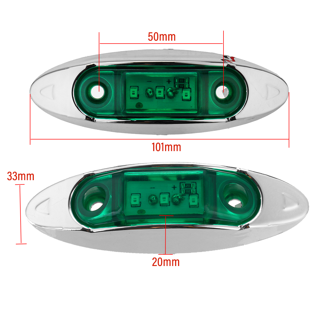 6Pcs-Green-3LED-24V-Side-Marker-Indicator-Light-Clearance-Lamp-Truck-Trailer-Lorry-Van-1714930