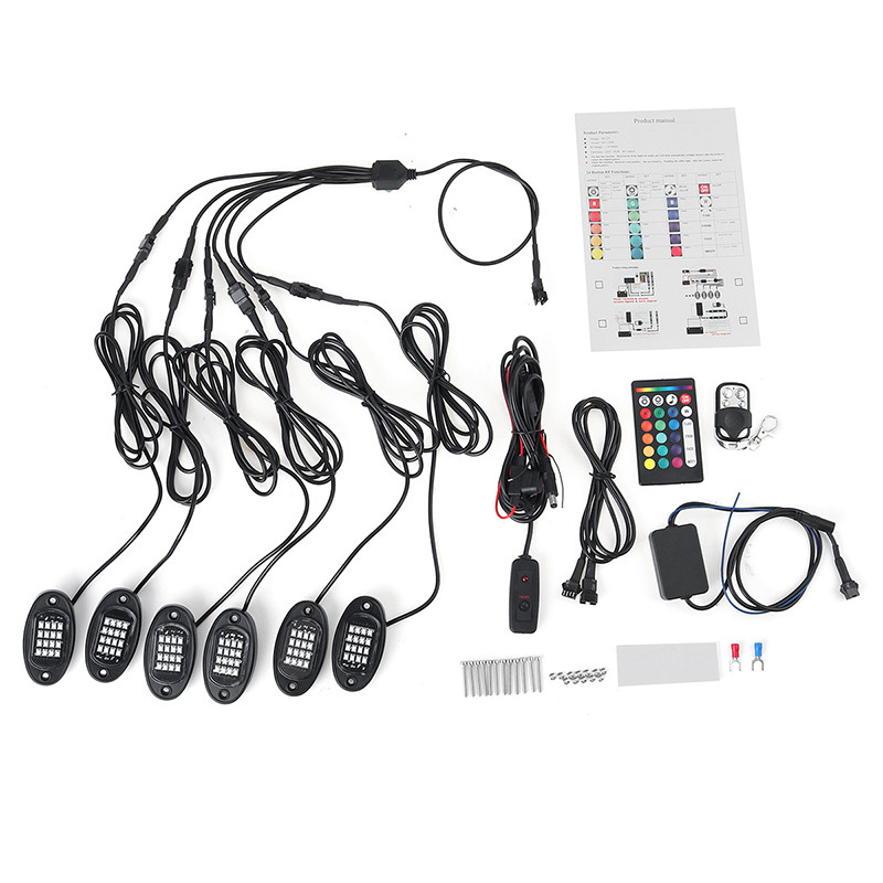 6Pcs-RGB-LED-Rock-Light-Under-Body-Car-Offroad-Truck-Wireless-Dual-Remote-12V-1725890