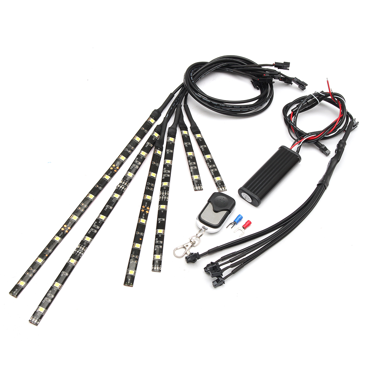 6x-White-18LEDs-Wireless-Remote-Car-Motorcycle-Frame-Lights-Flexible-Neon-Strips-1125870