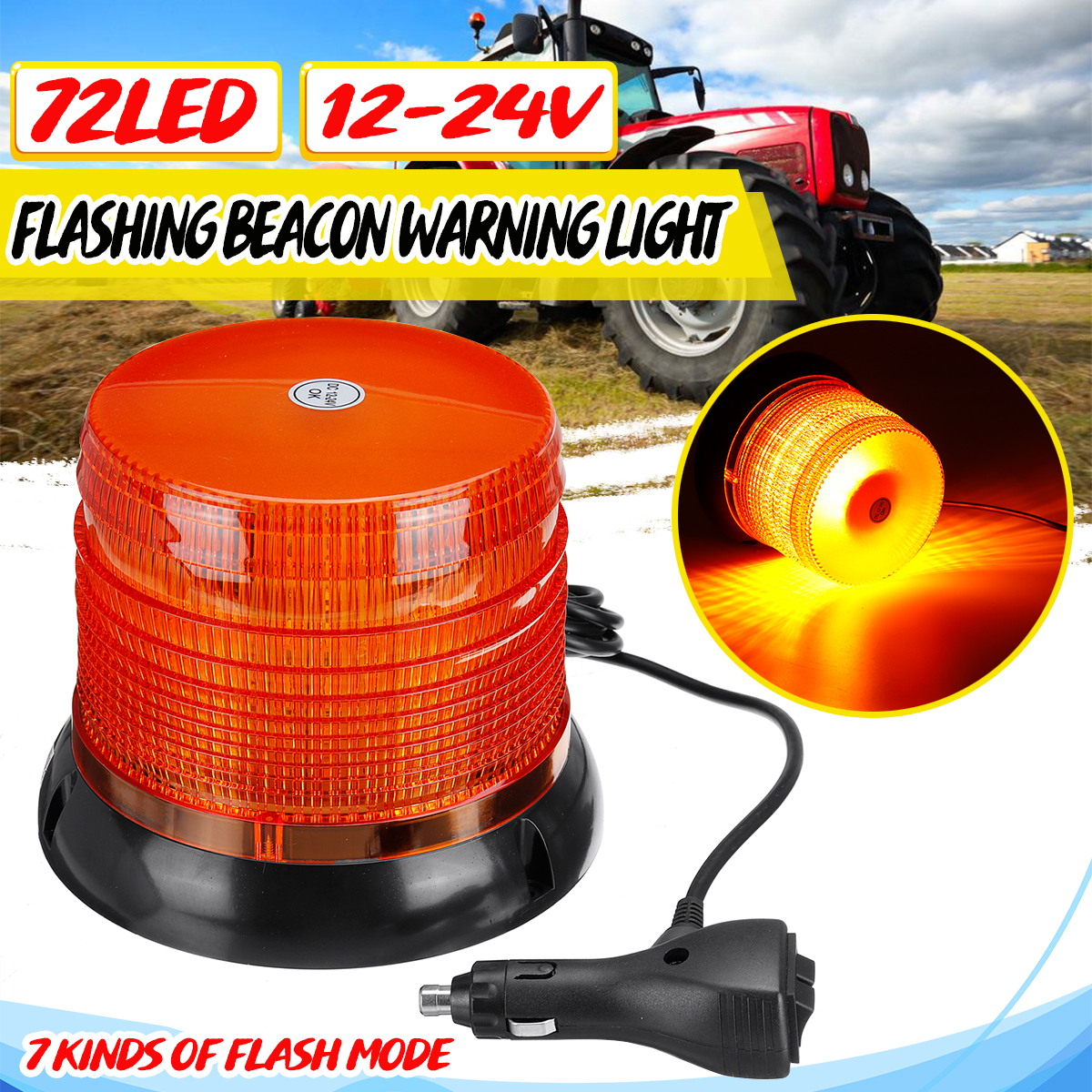 72-LED-Magnetic-Flashing-Amber-Beacon-Warning-Emergency-Rotating-Strobe-Light-1814495