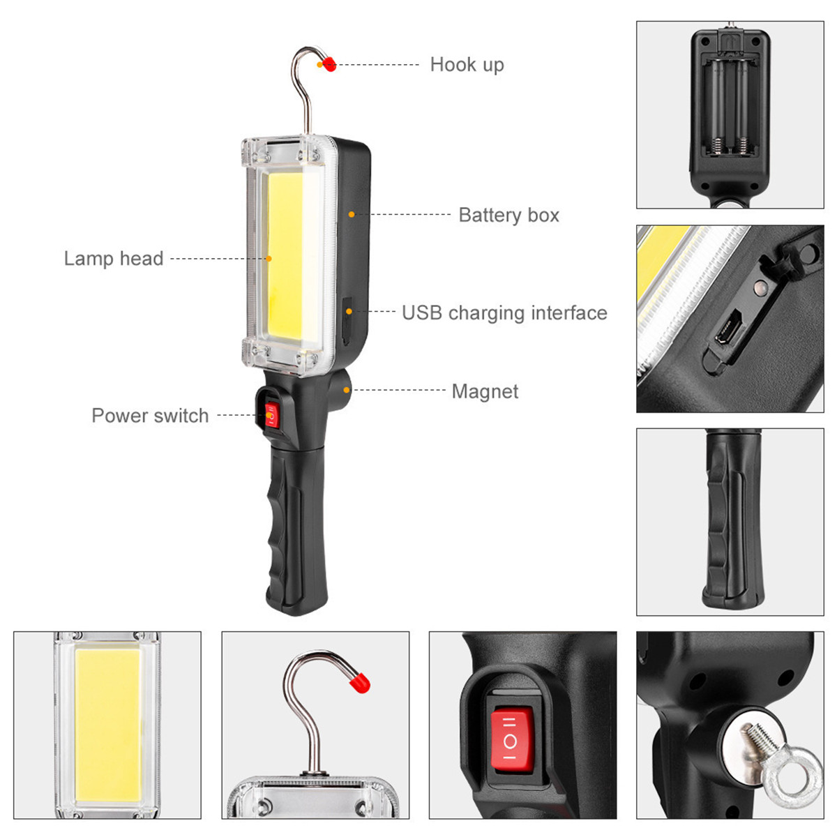 COB-LED-Work-Light-Magnetic-Camping-Lamp-Rechargeable-Flashlight-Torch-with-Hook-1752220