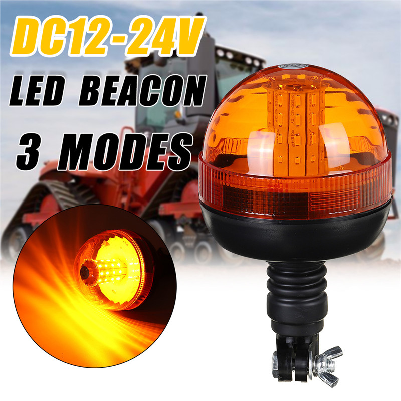 LED-Rotating-Flashing-Amber-Beacon-Boat-Truck-Tractor-Warning-Light-DC12-24V-IP65-1673207