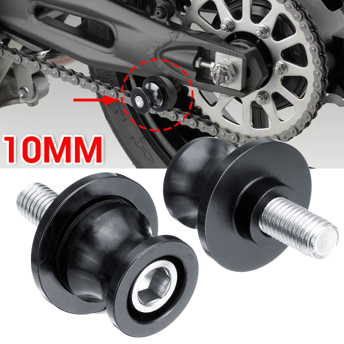 M10-10mm-Swing-Arm-Slider-Motorcycle-Paddock-Stand-Bobbin-Adapter-Spools-1425459