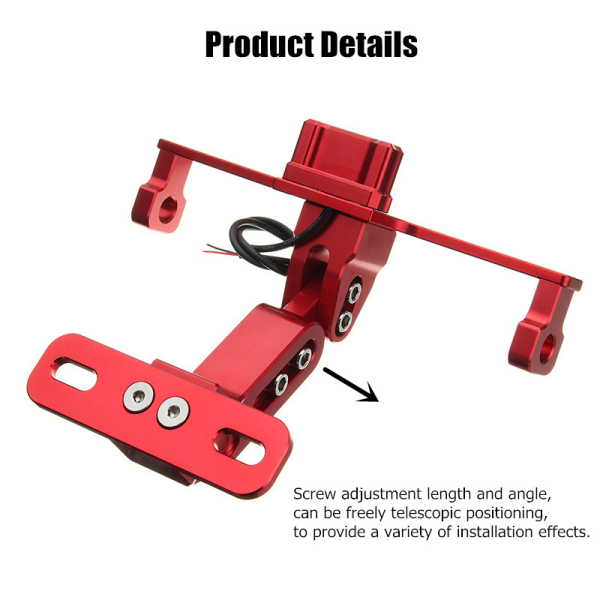 Motorcycle-License-Plate-Holder-Bracket-LED-Rear-Light-12V-CNC-Fender-For-YAMAHA-BWS-1140649
