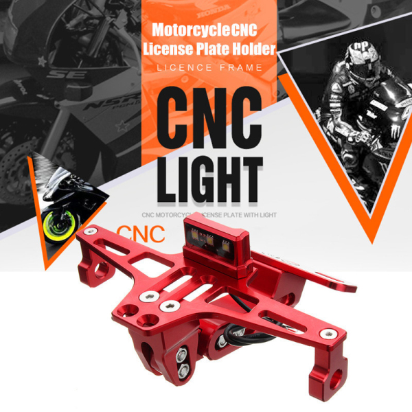 Motorcycle-License-Plate-Holder-Bracket-LED-Rear-Light-12V-CNC-Fender-For-YAMAHA-BWS-1140649