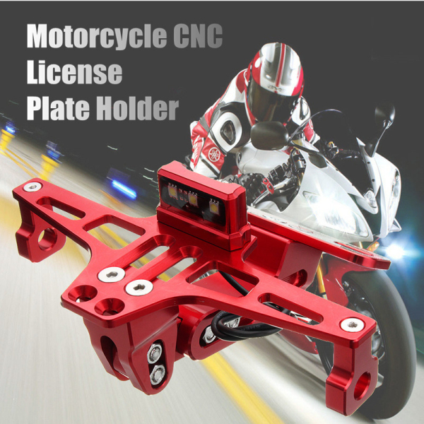 Motorcycle-License-Plate-Holder-Bracket-LED-Rear-Light-12V-CNC-Fender-For-YAMAHA-BWS-1140649