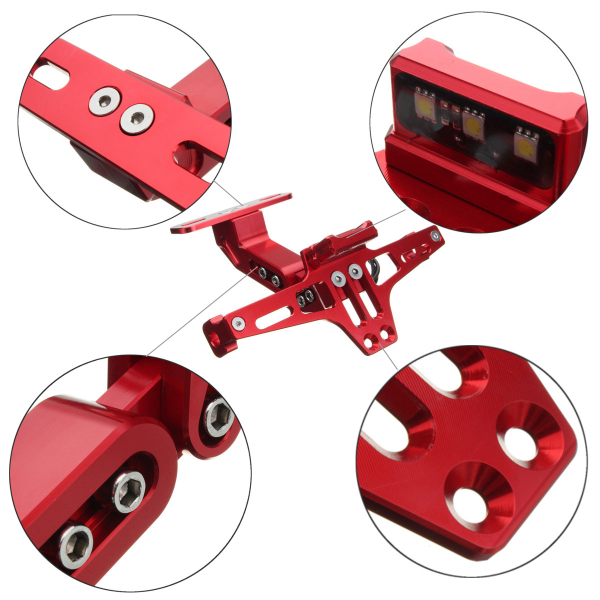 Motorcycle-License-Plate-Holder-Bracket-LED-Rear-Light-12V-CNC-Fender-For-YAMAHA-BWS-1140649