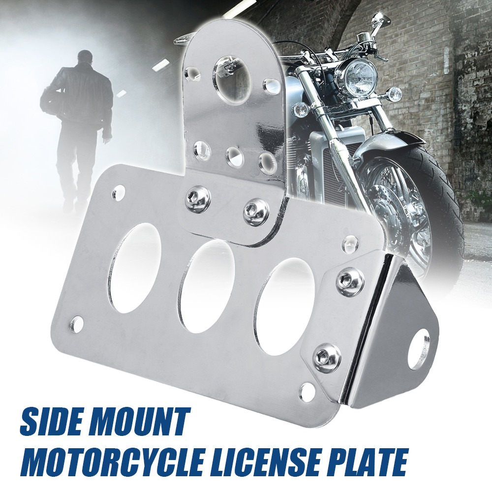 Motorcycle-Side-Mount-License-Plate-Holder-Number-Taillight-Bracket-For-Harley-Chopper-1455311