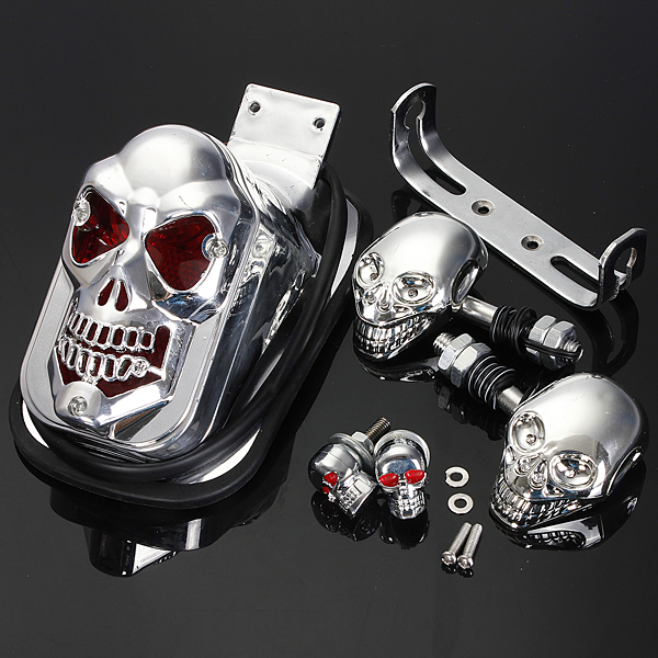 Skull-Motorcycle-ATV-Rear-Taillight-Turn-Signal-Brake-Plate-931748