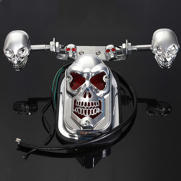 Skull-Motorcycle-ATV-Rear-Taillight-Turn-Signal-Brake-Plate-931748