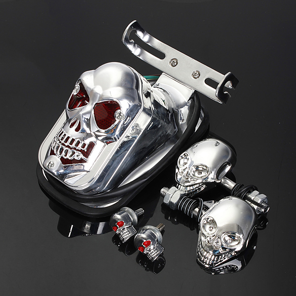 Skull-Motorcycle-ATV-Rear-Taillight-Turn-Signal-Brake-Plate-931748