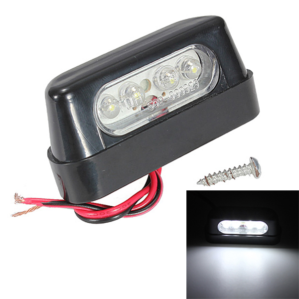 Universal-Black-4-LEDs-Lamps-Number-Plate-Tail-Light-E-marked-909695