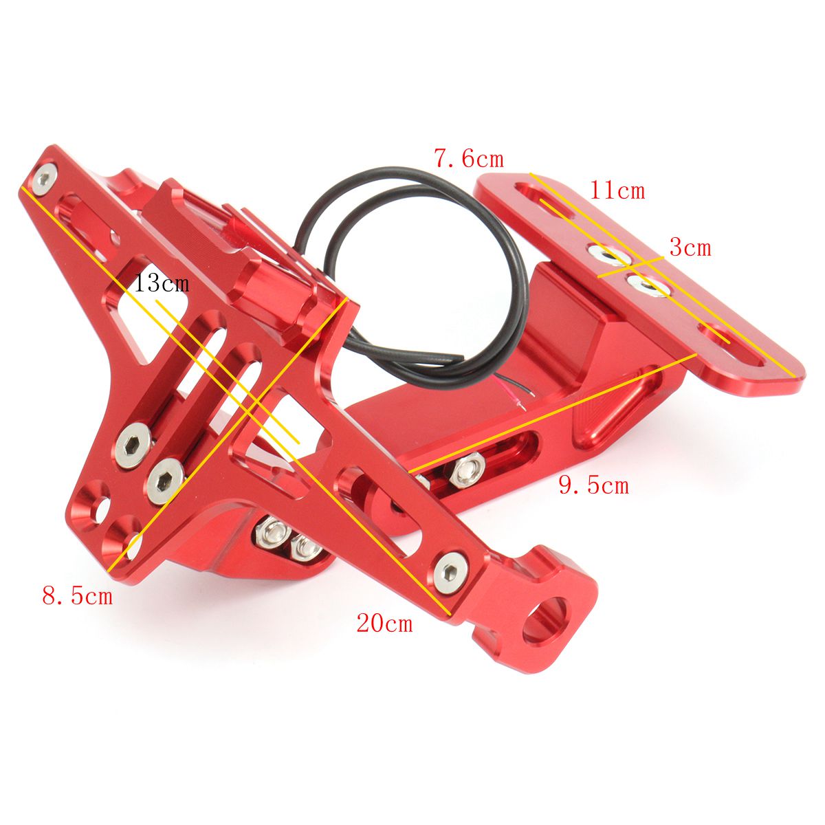Universal-CNC-Motorcycle-Alloy-License-Number-Plate-Holder-Bracket-LED-Lights-1164817