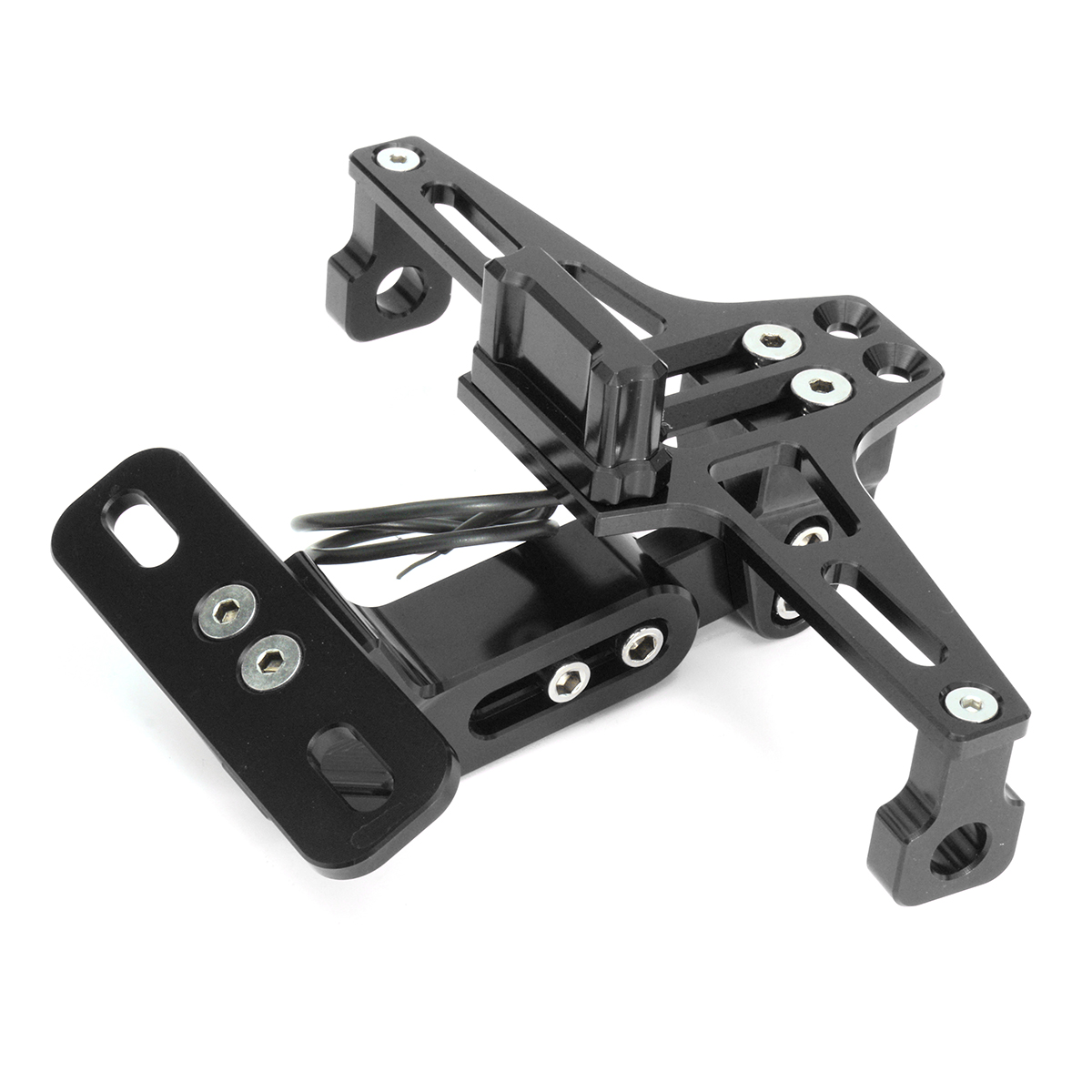 Universal-CNC-Motorcycle-Alloy-License-Number-Plate-Holder-Bracket-LED-Lights-1164817