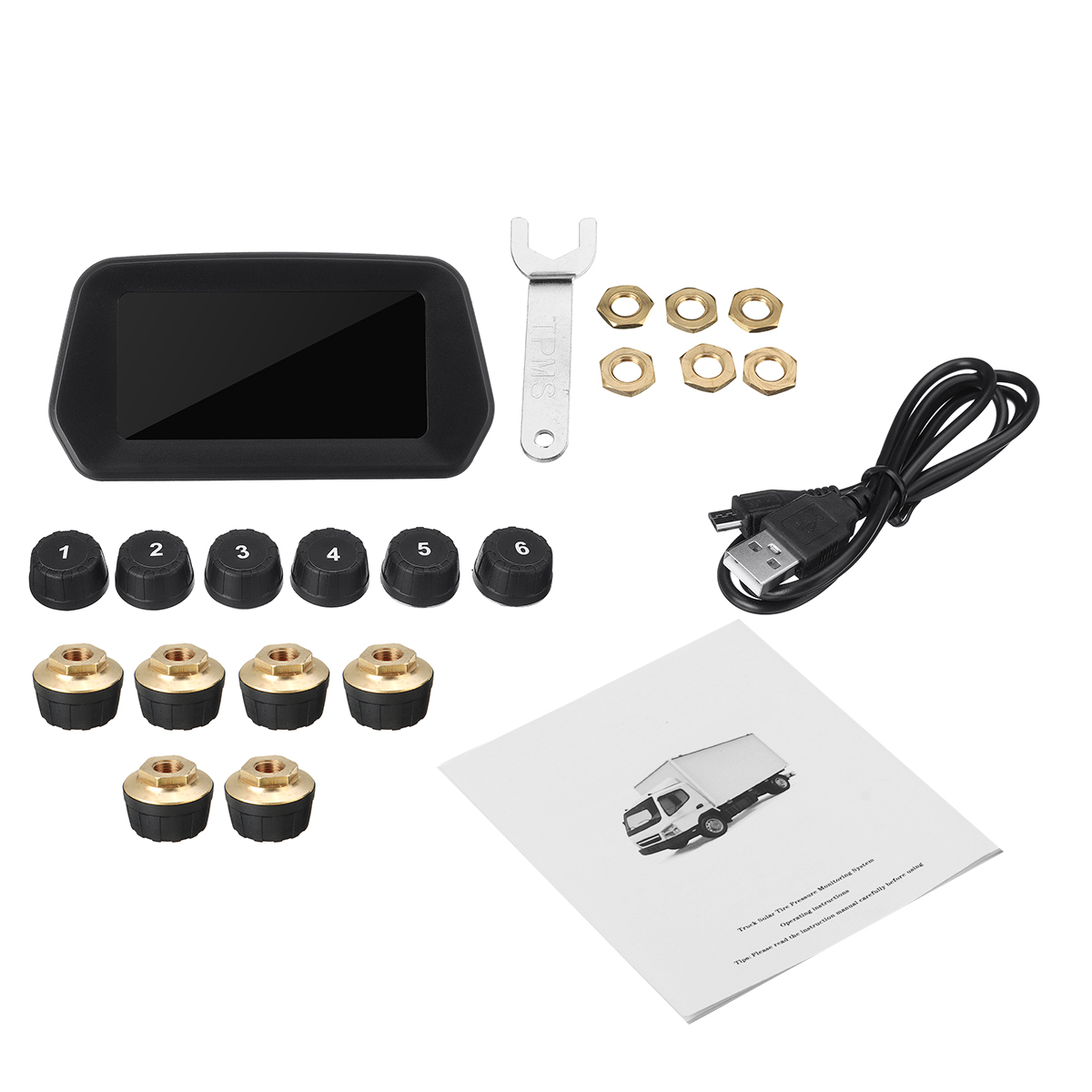 13Bar-TPMS-Tyre-Pressure-System-Solar-Power-LCD-Display-6-External-Sensors-1824913