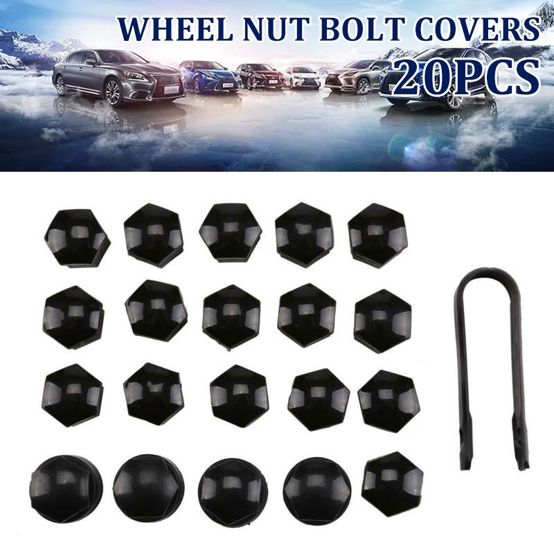 20PCS-17mm-Universal-Wheel-Bolt-Nut-Bolt-Head-Black-Covers-1710985