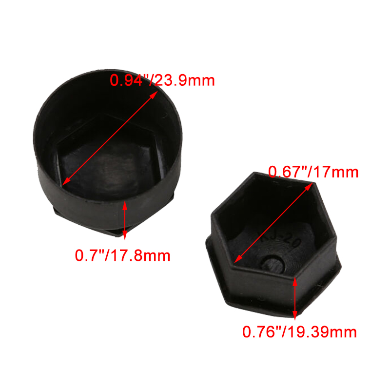 20PCS-17mm-Universal-Wheel-Bolt-Nut-Bolt-Head-Black-Covers-1710985