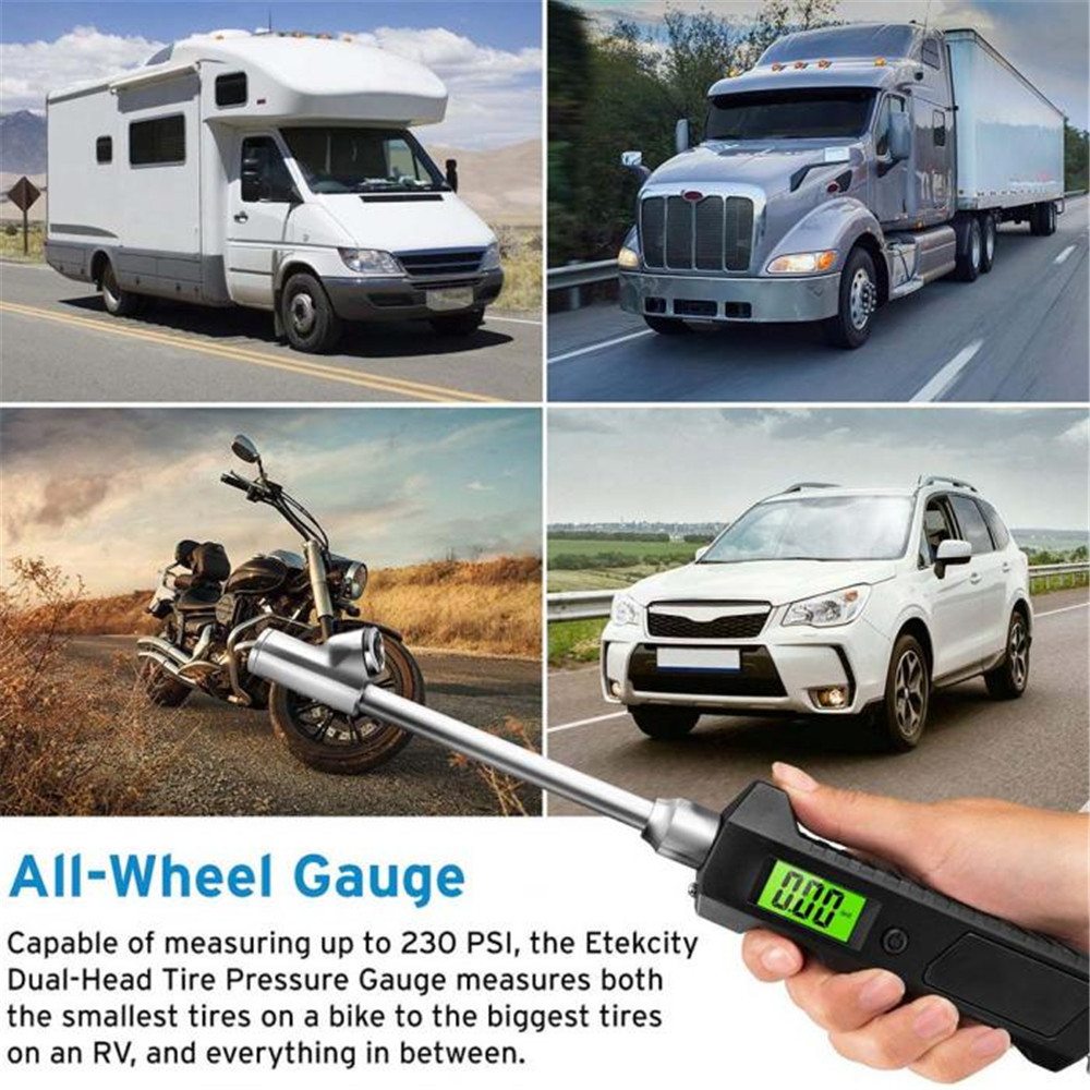 230PSI-Digital-Dual-Head-Valves-Pressure-Gauge-Air-Tire-Inflator-Swivel-Chuck-Compressor-Metal-With--1606125