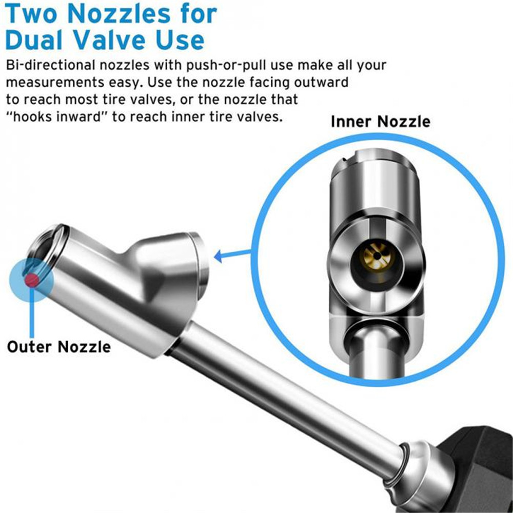 230PSI-Digital-Dual-Head-Valves-Pressure-Gauge-Air-Tire-Inflator-Swivel-Chuck-Compressor-Metal-With--1606125