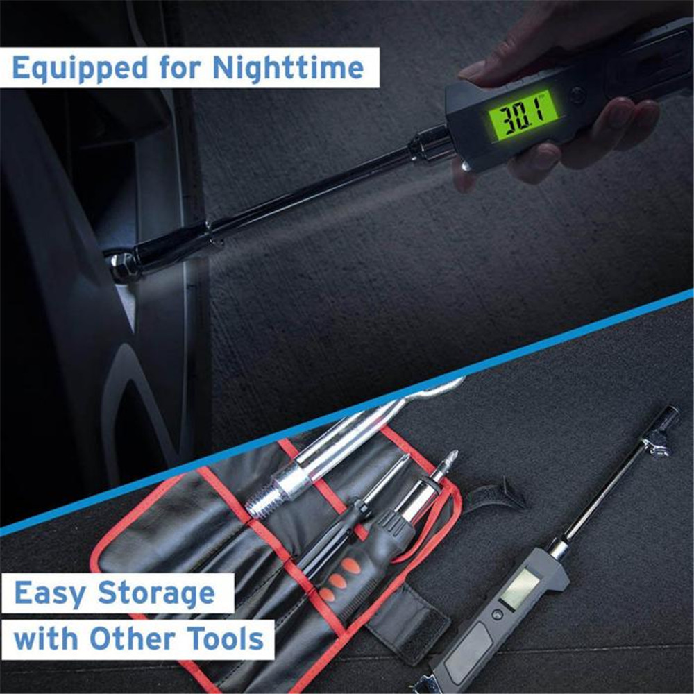 230PSI-Digital-Dual-Head-Valves-Pressure-Gauge-Air-Tire-Inflator-Swivel-Chuck-Compressor-Metal-With--1606125