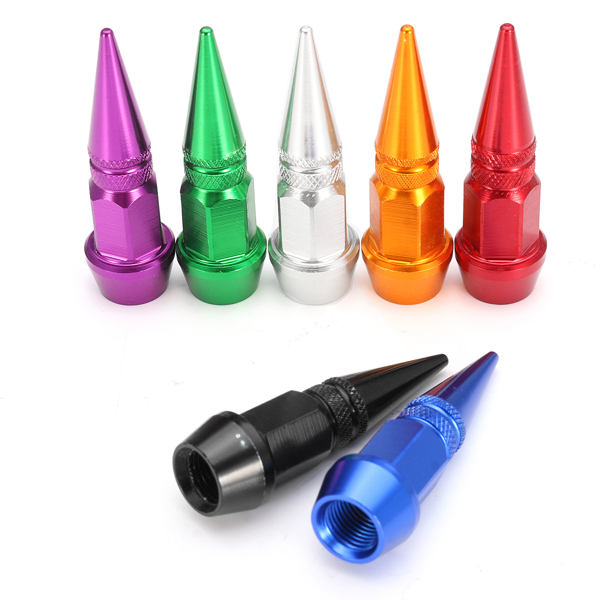 4pcs-Tire-Dustproof-Wheel-Stem-Valve-Caps-Aluminum-Car-Auto-Bike-Spike-Shape-1135604