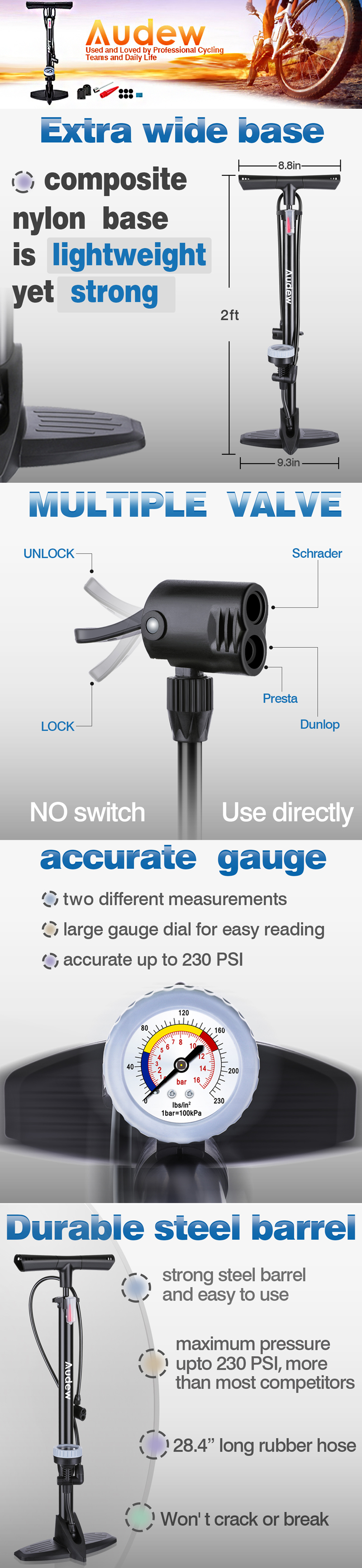 AUDEW-12in1-High-Pressure-Alloy-Bike-Bicycle-Floor-Air-Pump-With-Large-Gauge-230-1631638