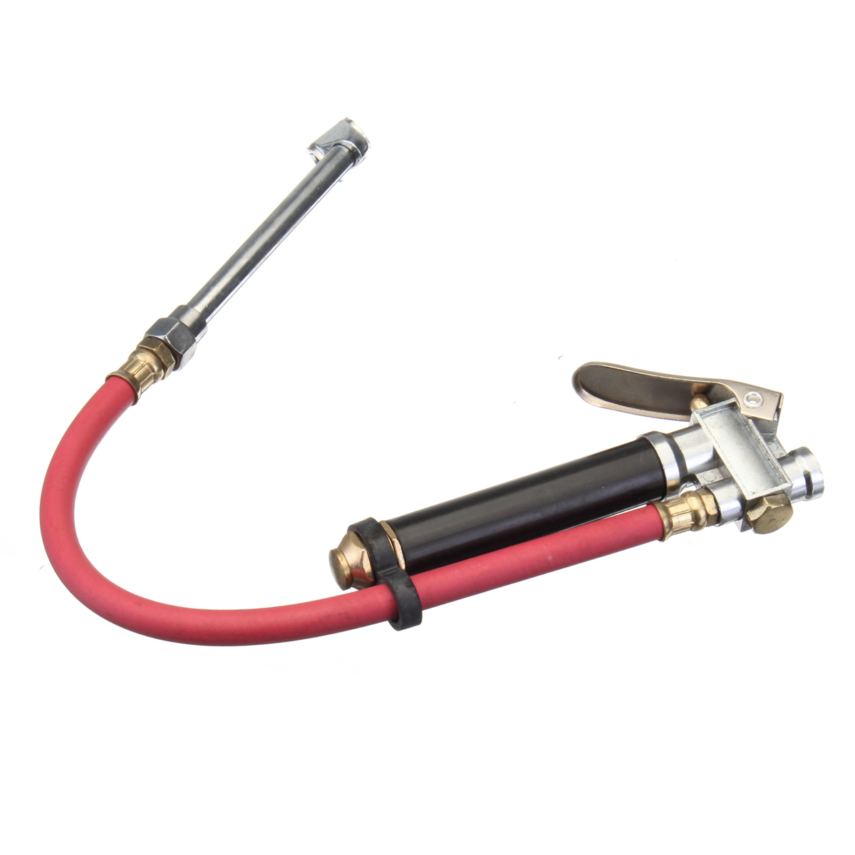 Air-Tire-Pressure-Filler-Fill-Inflator-Gauge-Dual-Chuck-Air-Compressor-Hose-1268084