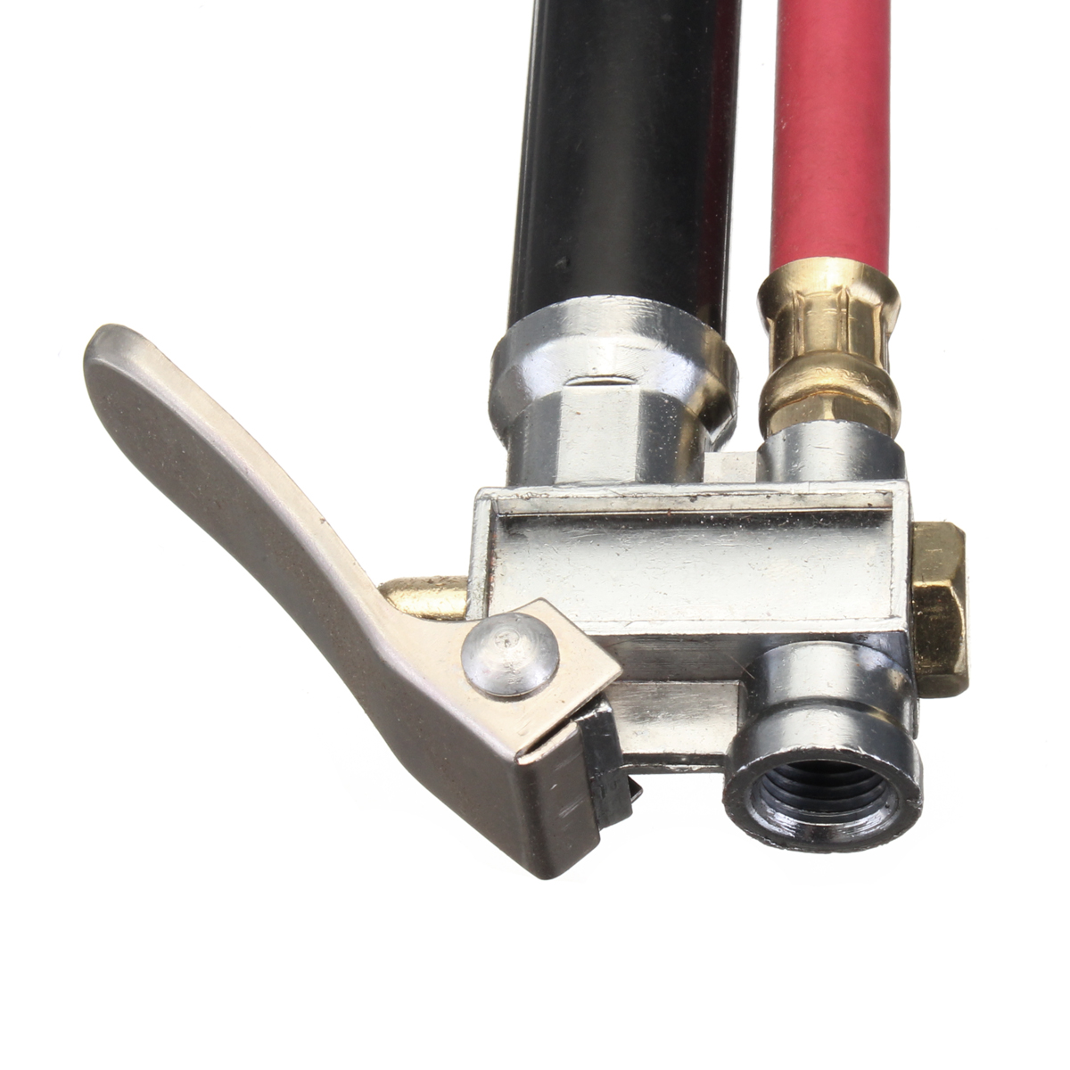 Air-Tire-Pressure-Filler-Fill-Inflator-Gauge-Dual-Chuck-Air-Compressor-Hose-1268084