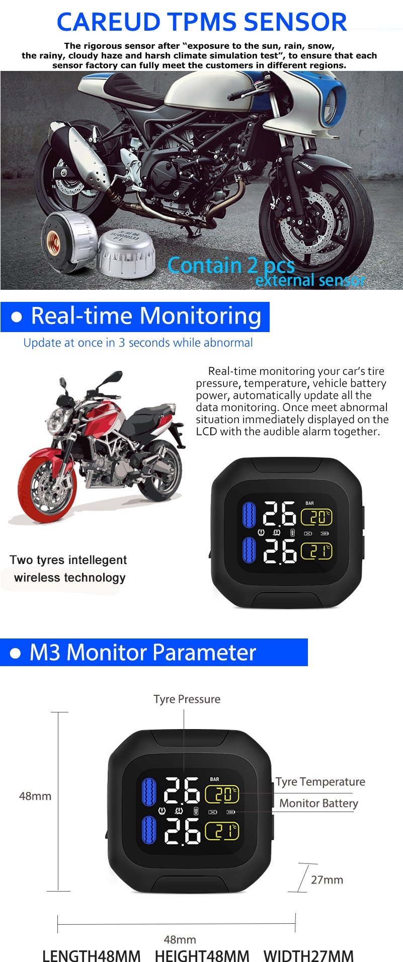 CAREUD-M3-TPMS-Waterproof-Tire-Pressure-Monitor-System-LCD-Display-Motorcycle-Real-Time-Wireless-1377336