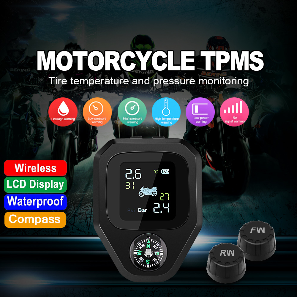 Motorcycle-Compass-TPMS-LCD-Display-Waterproof-Tire-Pressure-Monitoring-System-Direction-2pcs-Sensor-1668173