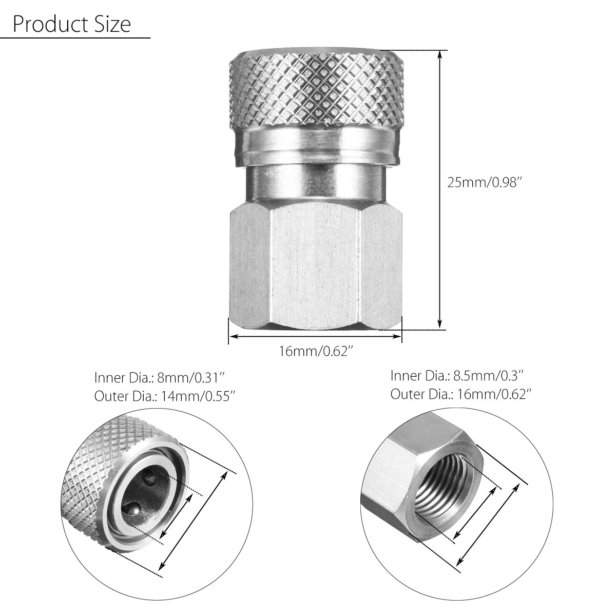 Paintball-PCP-18-NPT-Stainless-Steel-Female-Connector-Quick-Disconnect-Adapter-1489881