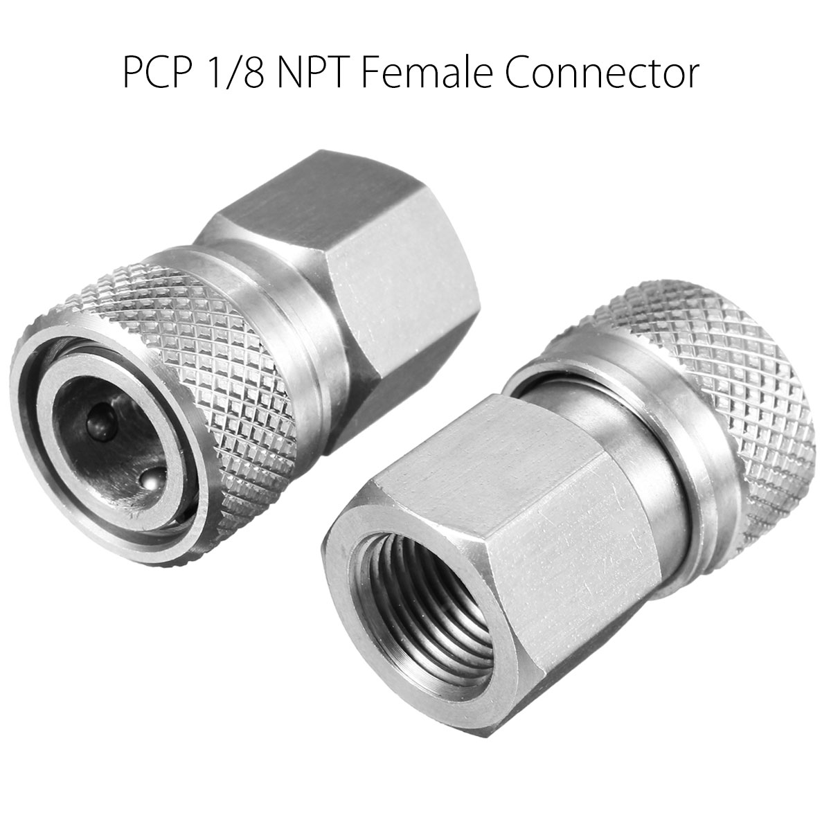 Paintball-PCP-18-NPT-Stainless-Steel-Female-Connector-Quick-Disconnect-Adapter-1489881